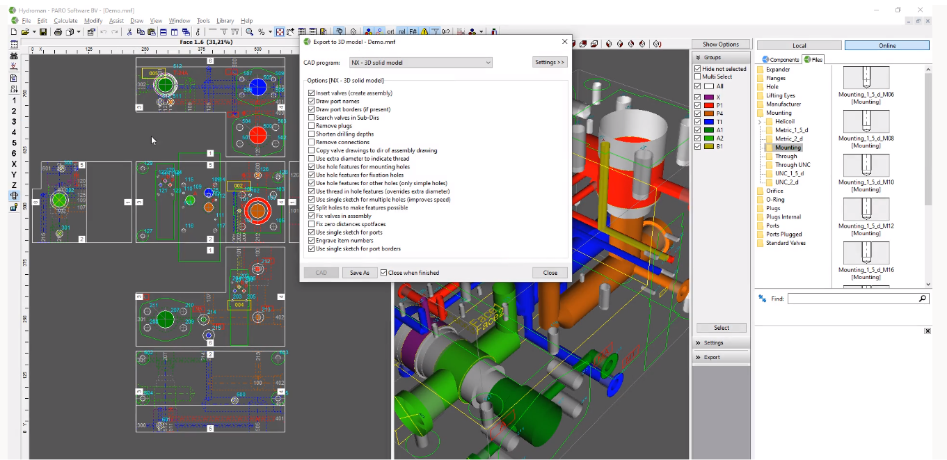 HydroMan, hydraulic manifold design software now integrates with